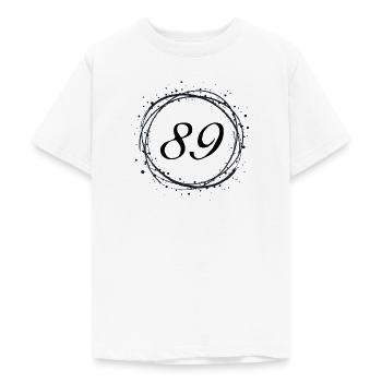 89 - Teenage T-Shirt - white - Front - AI Model Teenager Male dark (155cm)