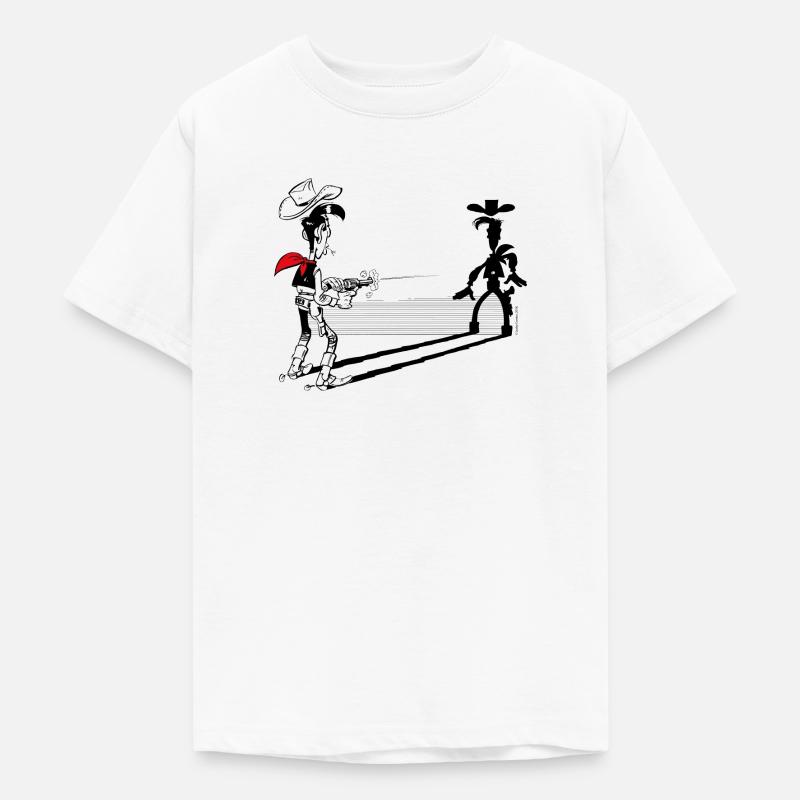 Lucky Luke Plus Rapide Que Son Ombre - T-shirt Ado - blanc