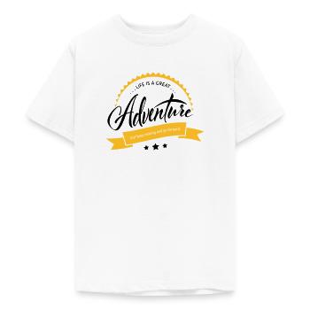 La vie est une grande aventure - T-shirt Ado - blanc - Devant - AI Model Teenager Male dark (155cm)