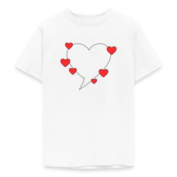 Speech bubble with hearts - Teenage T-Shirt - white - Front - AI Model Teenager Male dark (155cm)