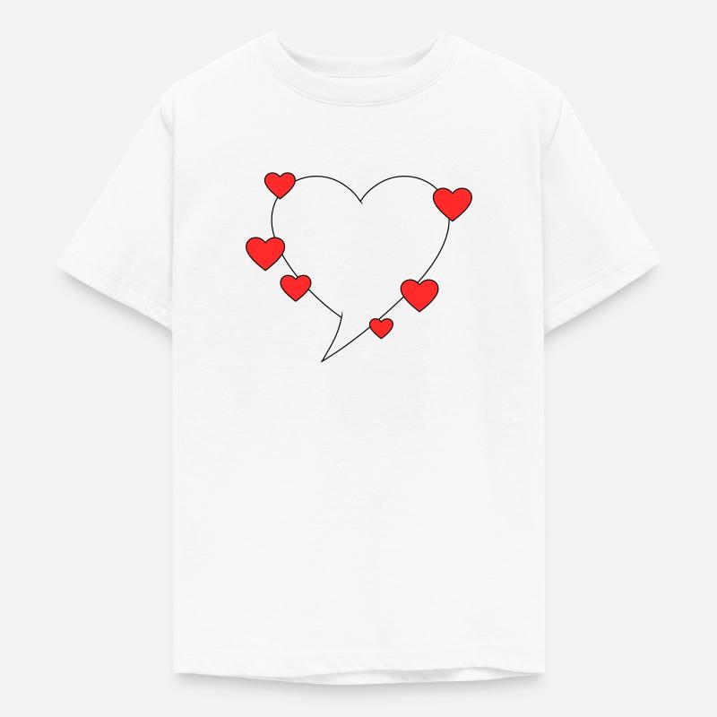 Bulle de dialogue avec des cœurs - T-shirt Ado - blanc