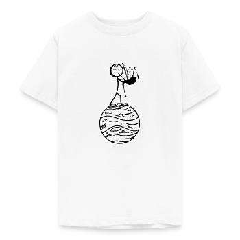 Drôle de Stick Figure Bagpiper - T-shirt Ado - blanc - Devant - AI Model Teenager Male dark (155cm)