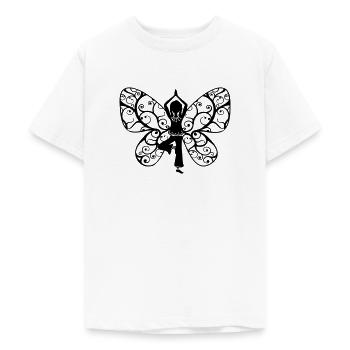 Yoga, Mädchen, Schmetterling Flügel, Elfe, Fee - Teenager T-Shirt - Weiß - Vorne - AI Model Teenager Male dark (155cm)