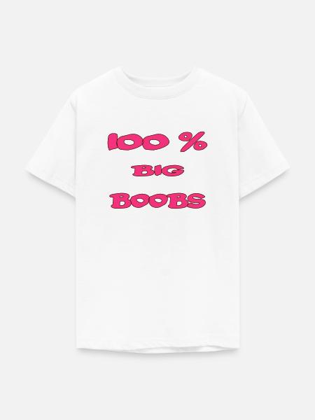100 % big boobs - Teenager T-Shirt - Weiß