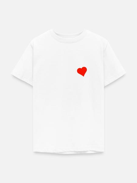 Herz - Teenager T-Shirt - Weiß