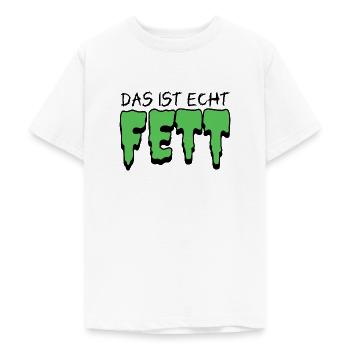 Das ist echt FETT - Erstaunen Begeisterung reich - Teenager T-Shirt - Weiß - Vorne - AI Model Teenager Male dark (155cm)