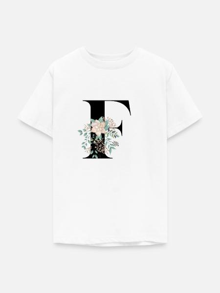Buchstabe F Blühende - Teenager T-Shirt - Weiß