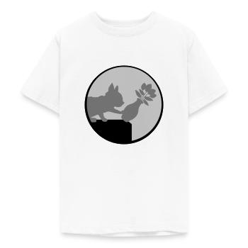 Flower vase falls down cat - Teenage T-Shirt - white - Front - AI Model Teenager Male dark (155cm)