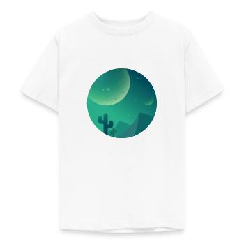 Désert nocturne avec cactus - T-shirt Ado - blanc - Devant - AI Model Teenager Male dark (155cm)