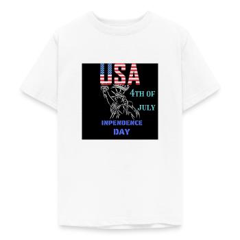 USA, Statue of Liberty - Teenage T-Shirt - white - Front - AI Model Teenager Male dark (155cm)