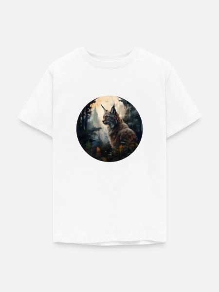 Luchs - Teenager T-Shirt - Weiß