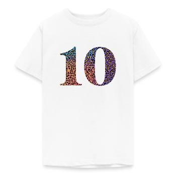 Leopard zum 10-jährigen Jubiläum - Teenager T-Shirt - Weiß - Vorne - AI Model Teenager Male dark (155cm)
