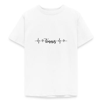 Tennis battement de cœur - T-shirt Ado - blanc - Devant - AI Model Teenager Male dark (155cm)