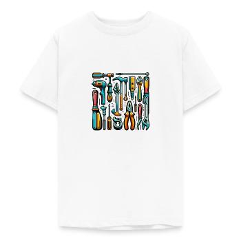 Sammlung verschiedener Werkzeuge - Teenager T-Shirt - Weiß - Vorne - AI Model Teenager Male dark (155cm)