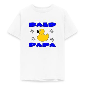 BALD PAPA - Teenage T-Shirt - white - Front - AI Model Teenager Male dark (155cm)
