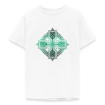 Cercles celtiques, coins, échantillons, symboles gothiques - T-shirt Ado - blanc - Devant - AI Model Teenager Male dark (155cm)