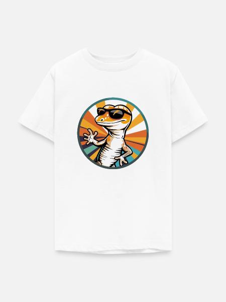 Echse Comic Cool - Teenager T-Shirt - Weiß