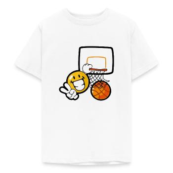 Smiley Basketball - Teenager T-Shirt - Weiß - Vorne - AI Model Teenager Male dark (155cm)
