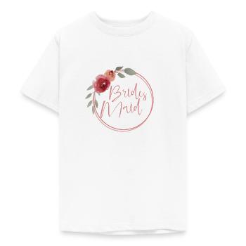 Demoiselle d'honneur - demoiselle d'honneur - T-shirt Ado - blanc - Devant - AI Model Teenager Male dark (155cm)