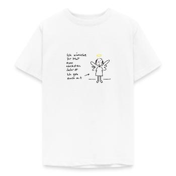 Mut zum nächsten Schritt - Teenager T-Shirt - Weiß - Vorne - AI Model Teenager Male dark (155cm)