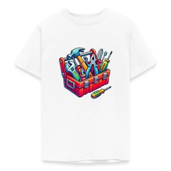 Boîte à outils - T-shirt Ado - blanc - Devant - AI Model Teenager Male dark (155cm)