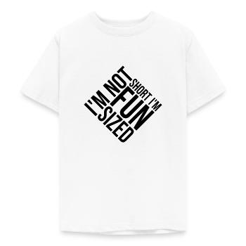 Pas court taille amusante - T-shirt Ado - blanc - Devant - AI Model Teenager Male dark (155cm)