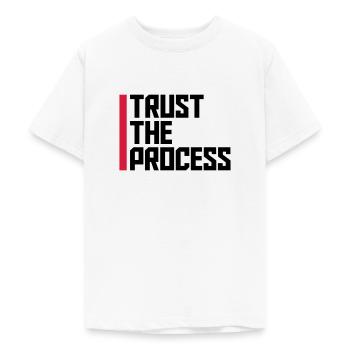 faire confiance au processus Devis - T-shirt Ado - blanc - Devant - AI Model Teenager Male dark (155cm)
