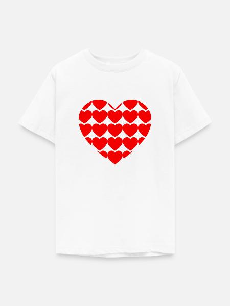 Herz mit Herzen - Teenager T-Shirt - Weiß