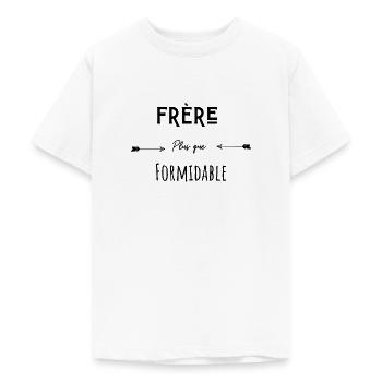 Frère plus que formidable humour citation - T-shirt Ado - blanc - Devant - AI Model Teenager Male dark (155cm)