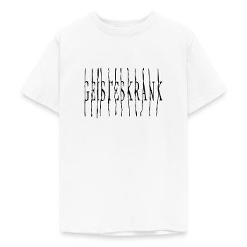 Geisteskrank gruseliger Schriftzug für alle Irren - Teenager T-Shirt - Weiß - Vorne - AI Model Teenager Male dark (155cm)