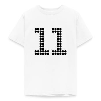 11 - Teenager T-Shirt - Weiß - Vorne - AI Model Teenager Male dark (155cm)