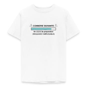 Humour Connerie suivante téléchargement - T-shirt Ado - blanc - Devant - AI Model Teenager Male dark (155cm)