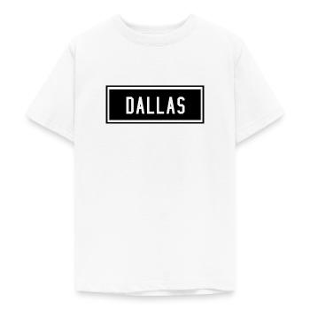 Dallas (Texas) - T-shirt Ado - blanc - Devant - AI Model Teenager Male dark (155cm)