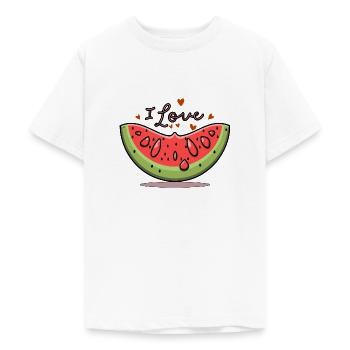 WASSERMELONE - Teenager T-Shirt - Weiß - Vorne - AI Model Teenager Male dark (155cm)