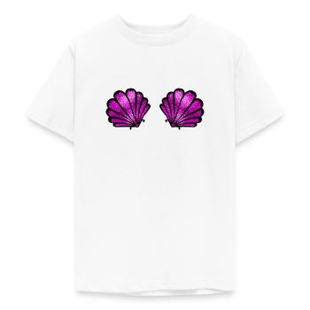 Meerjungfrau Muschel BH Mermaid Shell Bra Bikini - Teenager T-Shirt - Weiß - Vorne - AI Model Teenager Male dark (155cm)