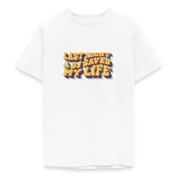 Hier soir, un DJ m’a sauvé la vie - T-shirt Ado - blanc - Devant - AI Model Teenager Male dark (155cm)