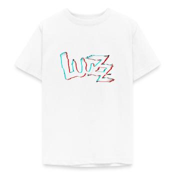 LuuZz „glitch“ - Teenager T-Shirt - Weiß - Vorne - AI Model Teenager Male dark (155cm)