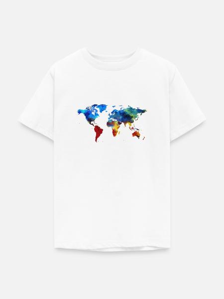Weltkarte gemalt - Teenager T-Shirt - Weiß