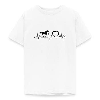 Battement de coeur avec le coeur du cheval2 - T-shirt Ado - blanc - Devant - AI Model Teenager Male dark (155cm)