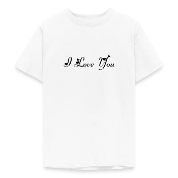 i love you 2 - T-shirt Ado - blanc - Devant - AI Model Teenager Male dark (155cm)