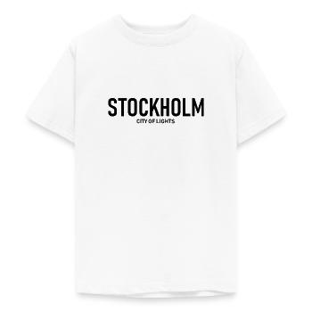 Stockholm - Ville Lumière - Schweden - Suède - T-shirt Ado - blanc - Devant - AI Model Teenager Male dark (155cm)
