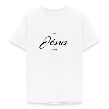 Jésus - T-shirt Ado - blanc - Devant - AI Model Teenager Male dark (155cm)