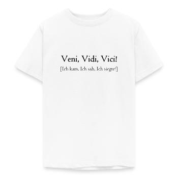 Veni, Vidi, Vici! - Ich kam, ich sah, ich siegte! - Teenager T-Shirt - Weiß - Vorne - AI Model Teenager Male dark (155cm)