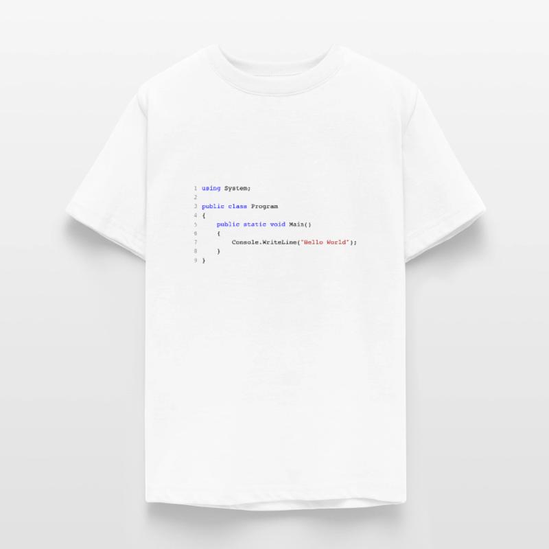 C# .NET Code Hello World Programmierer Geschenk Teenager T-Shirt