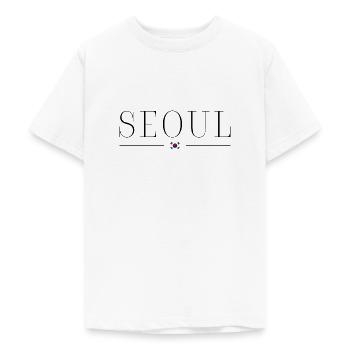 J’adore Séoul - T-shirt Ado - blanc - Devant - AI Model Teenager Male dark (155cm)