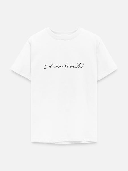 Kaviar zum Frühstück essen - Teenager T-Shirt - Weiß