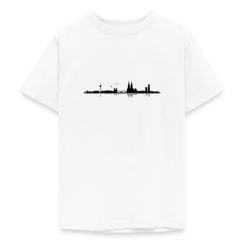Cologne Skyline - T-shirt Ado - blanc - Devant - AI Model Teenager Male dark (155cm)