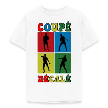 Coupé décalé - T-shirt Ado - blanc - Devant - AI Model Teenager Male dark (155cm)