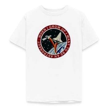 NASA Wenn Ich Groß Bin Werde Ich Astronaut Spruch - Teenager T-Shirt - Weiß - Vorne - AI Model Teenager Male dark (155cm)