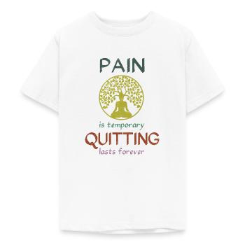 La douleur est temporaire cesser de fumer dure pour toujours Meditatio - T-shirt Ado - blanc - Devant - AI Model Teenager Male dark (155cm)
